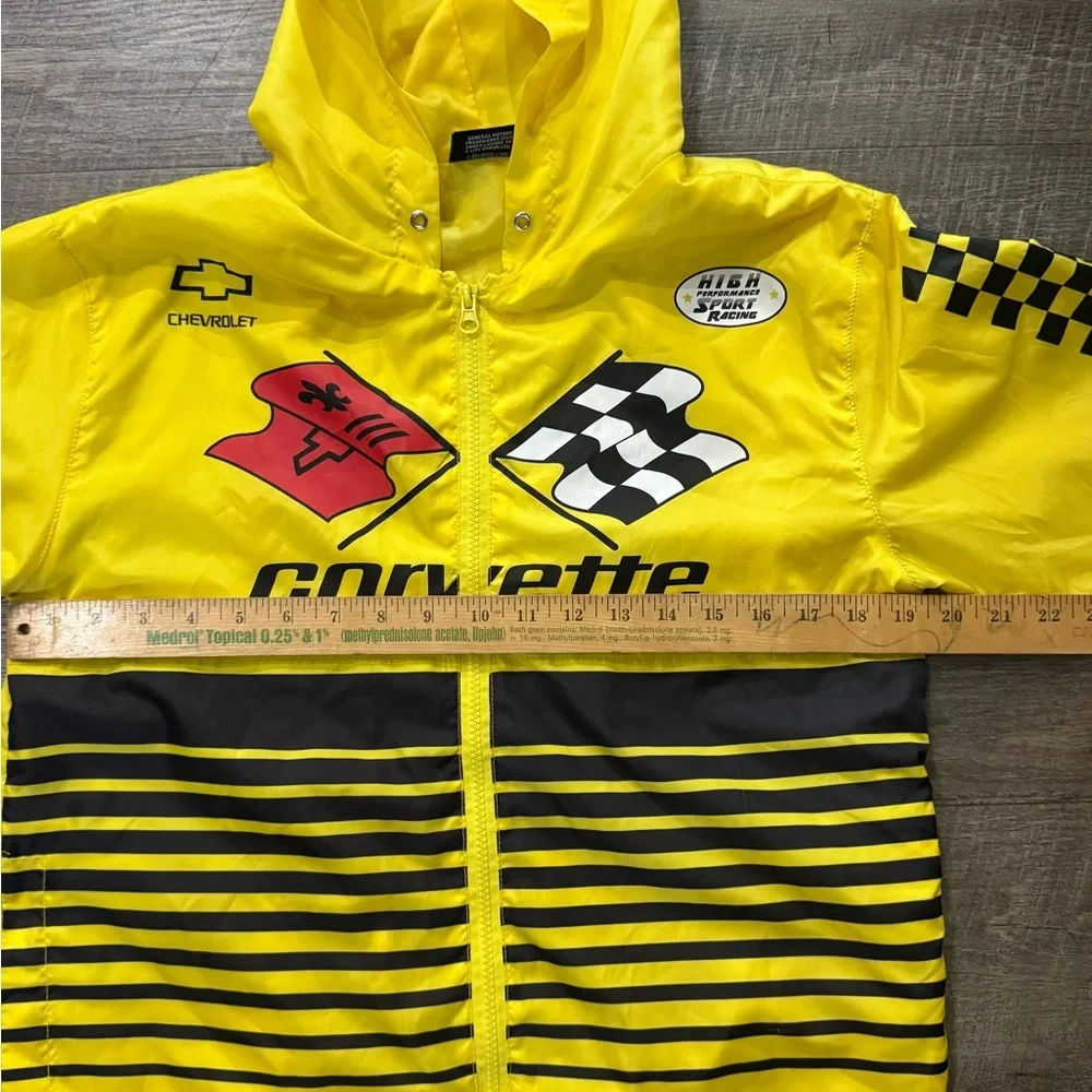 Chevy Corvette Wind Breaker Jacket Small Yellow Black Full Zip Chemistry - Picture 4 of 6
